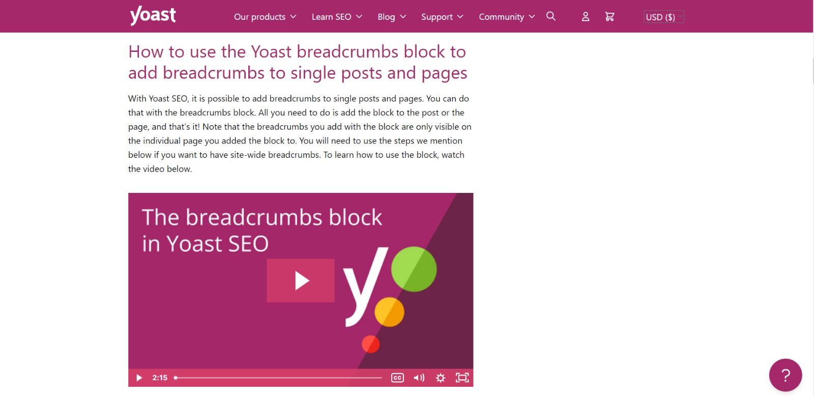 Yoast Seo'ya Breadcrumbs Özelliğini Ekleme